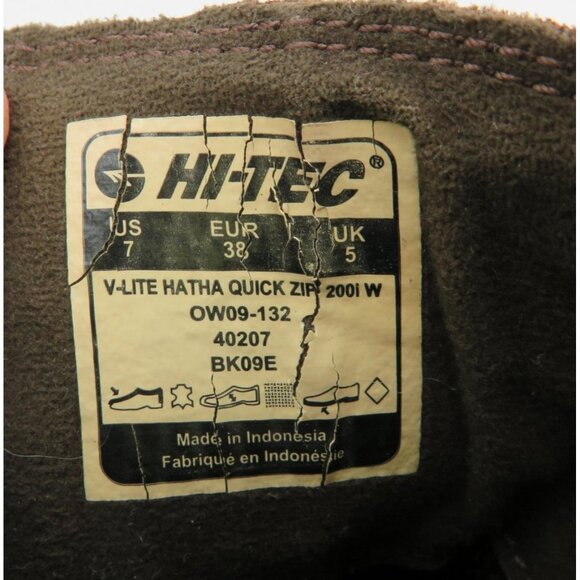 Hi-Tec Ankle Boots Womens Size 7 Brown Leather V-Lite Hatha Quick Zip Waterproof - Picture 9 of 9